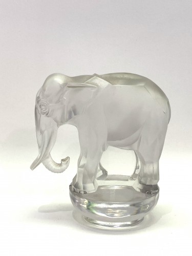 Glass & Crystal  - 1931 Rene Lalique - Paper-Weight Toby Elephant Frosted &amp; Clear Glass