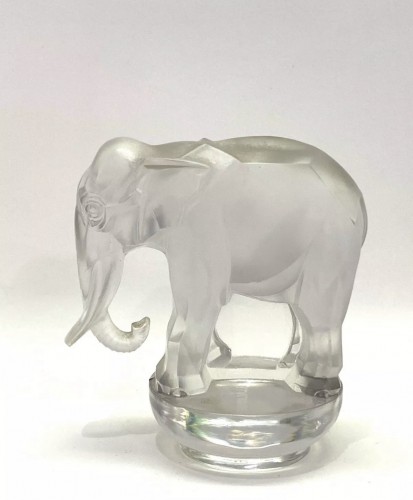 1931 - Rene Lalique - Paperweight Toby Elephant Frosted Glass - Glass & Crystal Style Art Déco