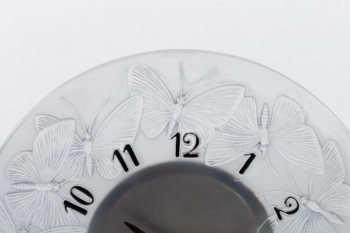 1931 Rene Lalique - Clock &quot;Papillons&quot; Original Mechanical Omega Movem - Horology Style Art Déco
