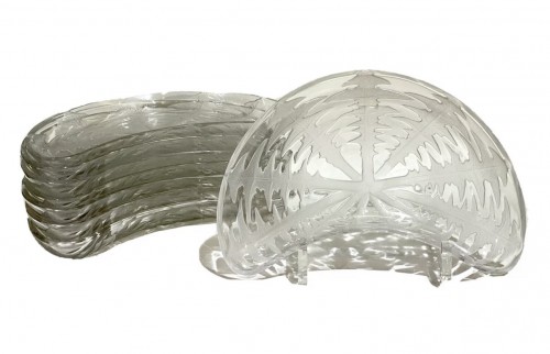 1924 René Lalique - Set of eight 8 "Pissenlit" salad plates