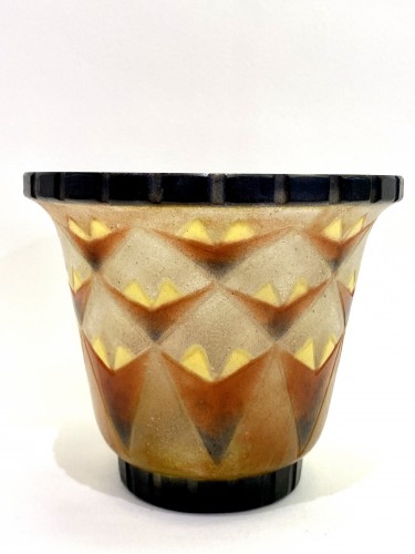 1930 Gabriel Argy-rousseau - Vase A Palmettes en pâte de verre - BG Arts