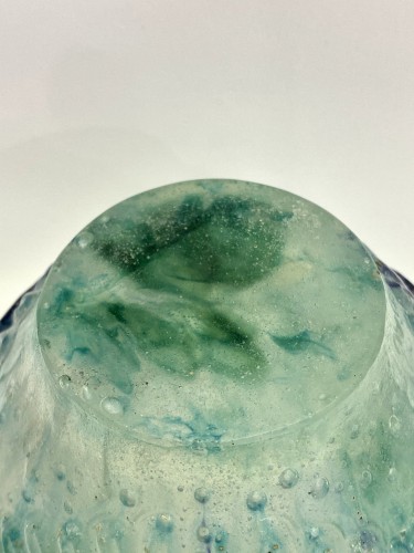 1924 Gabriel Argy-rousseau - Bowl Lotus White, Green &amp; Blue Pate De Verre - 