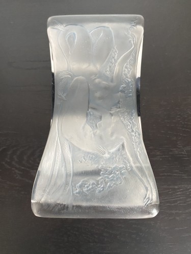 1920 René Lalique - Buvard Deux Sirènes Enlacées Assis Patiné Bleu - BG Arts