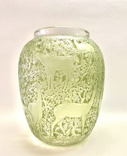 Art Déco - 1931 René Lalique -  Vase "Biches" 