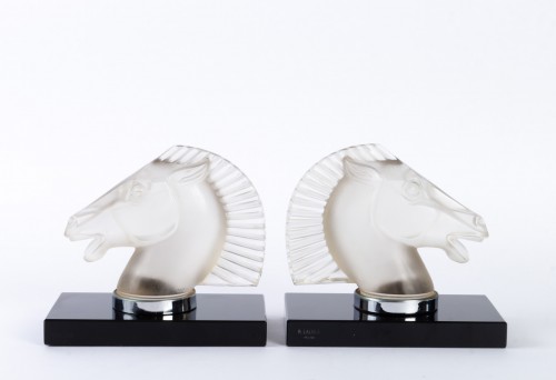 1929 Rene Lalique -  Pair of mascots bookends &quot;Longchamp B&quot; - 