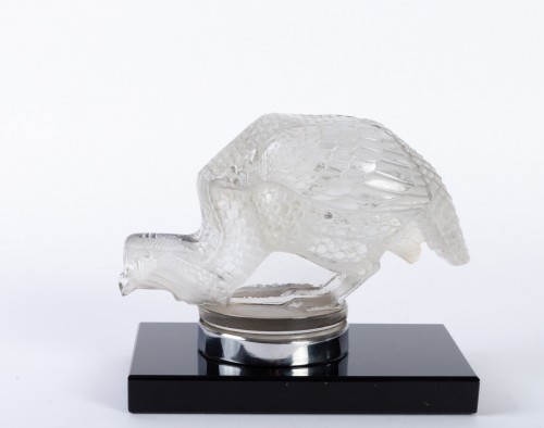 1929 Rene Lalique - Mascot Bookend &quot;Pintade&quot;  - Glass & Crystal Style Art Déco