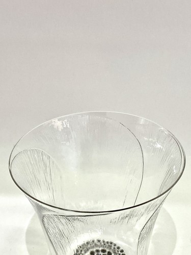 Verrerie, Cristallerie  - 1922 René Lalique - Service de 12 gobelets verres "Pavot"  