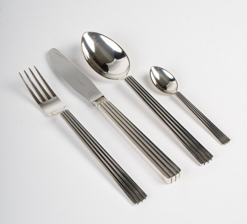 Set of Bernadotte silverware by Georg Jensen in sterling silver - silverware & tableware Style Art Déco