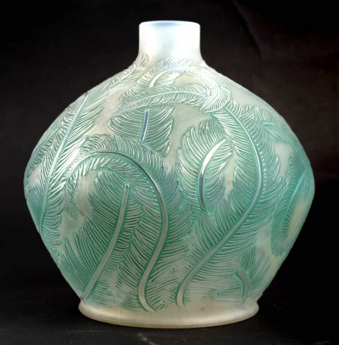 1920 René Lalique - Vase Plumes - Verrerie, Cristallerie Style Art Déco