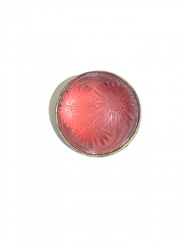 1920 Rene Lalique - Brooch Cabochon Marguerite Pink