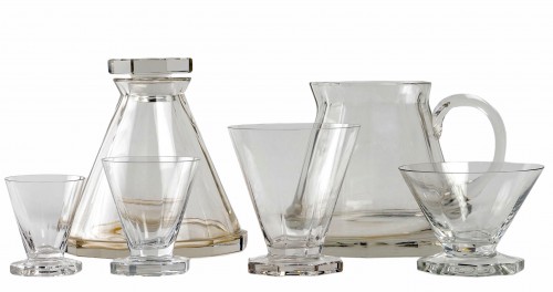 1935 René Lalique - Set Of Quincy Glasses Set - 34 Pieces 