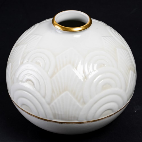 1934 Manufacture de Sèvres - Vase Boule en porcelaine émaillée - Céramiques, Porcelaines Style Art Déco