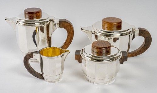 1925 Puiforcat - Tea And Coffee Set In Sterling Silver And Rosewood - 