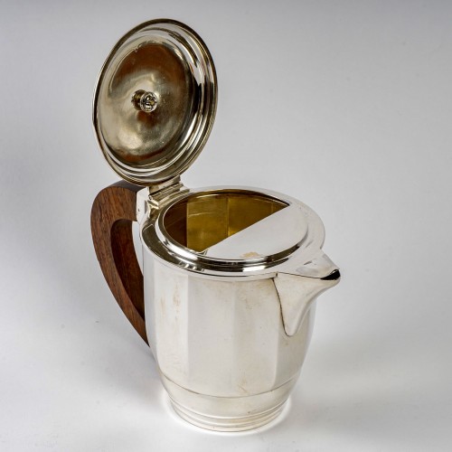 1925 Puiforcat - Tea And Coffee Set In Sterling Silver And Rosewood - Art Déco