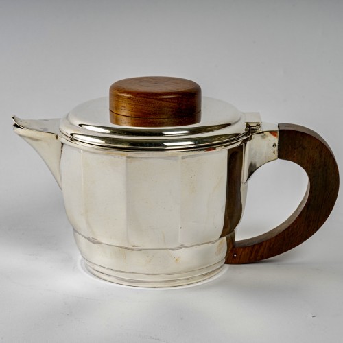 Antiquités - 1925 Puiforcat - Tea And Coffee Set In Sterling Silver And Rosewood