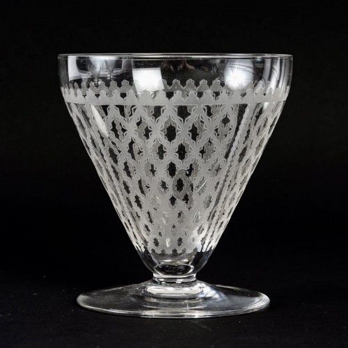 1920 Baccarat - Service "Alhambra" en cristal blanc gravé 57 Pièces - Verrerie, Cristallerie Style Art Déco