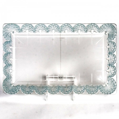 1936 René Lalique - Tray Plate Oeillets Clear - Glass & Crystal Style Art Déco