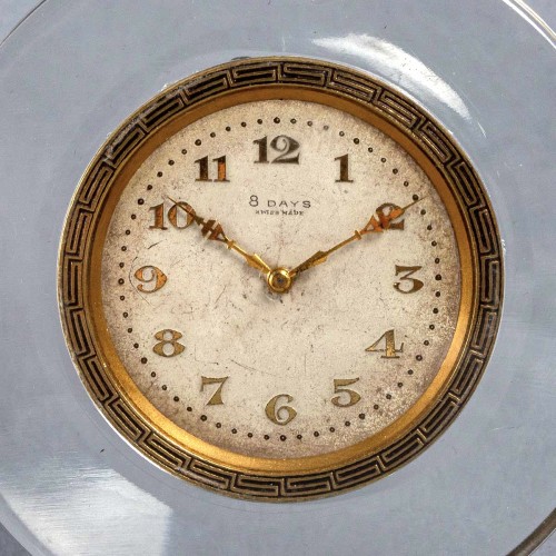 Glass & Crystal  - 1931 René Lalique Clock Pierrots With 8-day Mechanical Movement