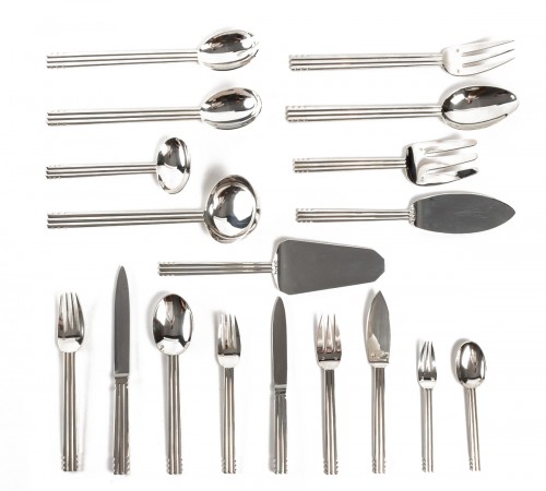 Puiforcat - Set Of Nantes Flatware Plated Silver 117 Pieces