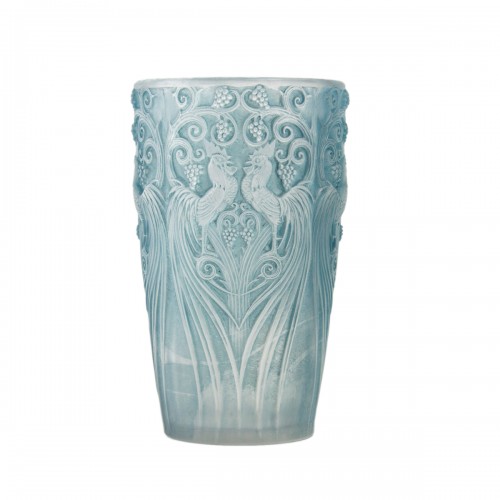 1928 René Lalique - Vase coqs et raisins