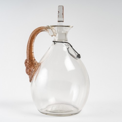 1923 René Lalique - Carafe Satyre Patiné Sépia - Art Déco