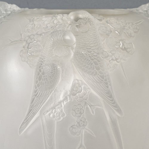 Lalique France - Vase Perruches Lost Wax Crystal Vase Limited Edition - Glass & Crystal Style Art Déco