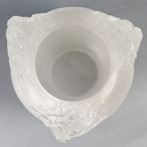 Lalique France - Vase Perruches Lost Wax Crystal Vase Limited Edition - Art Déco