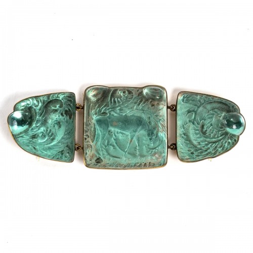 Art nouveau - 1912 René Lalique - Broche Biches Trois Parties