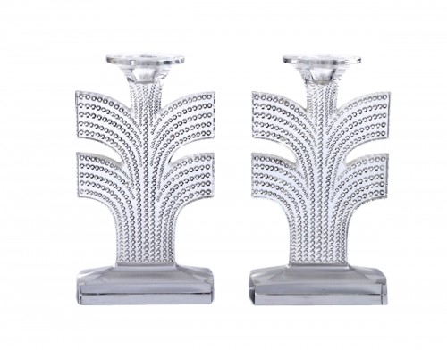 1935 René Lalique - Pair Of Candlesticks Tokyo