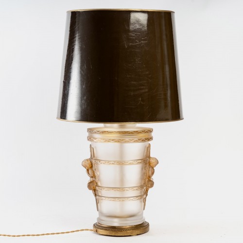 1950 Marc Lalique - Lampe Pan Faune - 