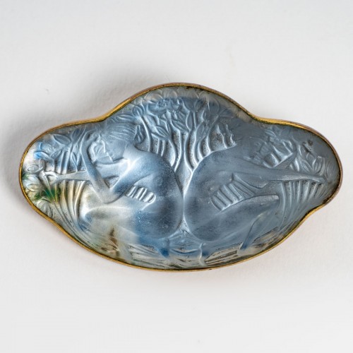 1913 René Lalique - Broche deux figurines dos à dos - Art Déco