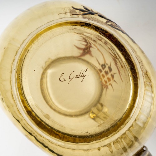 20th century - Emile Gallé Orangeade Set Chardons 5 Pieces Thistles