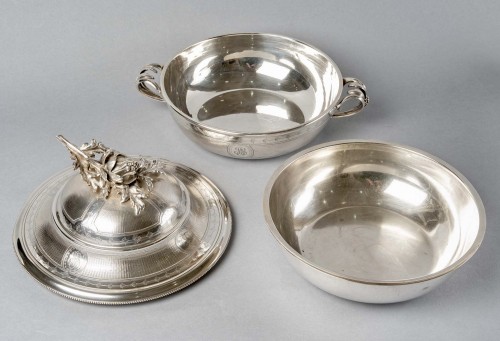 Christofle - Paire de légumiers couverts en argent massif - Louis XVI