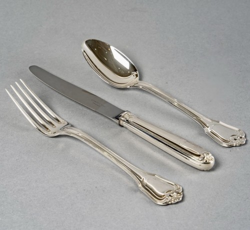 Cardeilhac Christofle Sterling Silver Cutlery Flatware Germain Port Royal - Antique Silver Style 