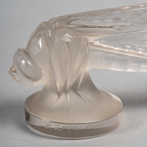 1928 René Lalique - Mascotte Automobile Petite Libellule - Verrerie, Cristallerie Style Art Déco