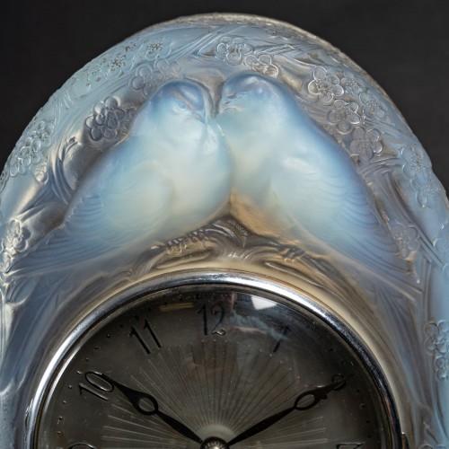 1926 René Lalique - Clock Deux Colombes, Original Movement  - Glass & Crystal Style Art Déco