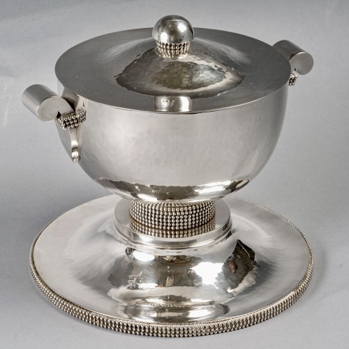 Jean Desprès - Tureen Centerpiece Silver - Antique Silver Style Art Déco