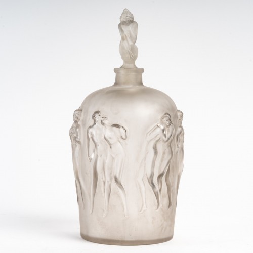 Antiquités - 1920 René Lalique - &quot;Douze Figurines avec Bouchon Figurine&quot; Vase