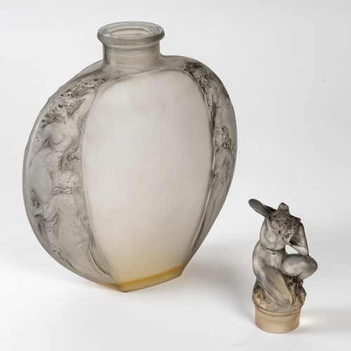 1920 René Lalique - Meplat Sirenes Avec Bouchon Figurine Vase - Art Déco