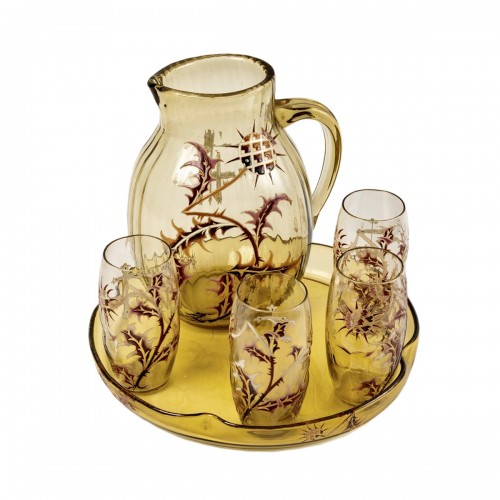 Emile Gallé Orangeade Set Thistles -  6 Pieces