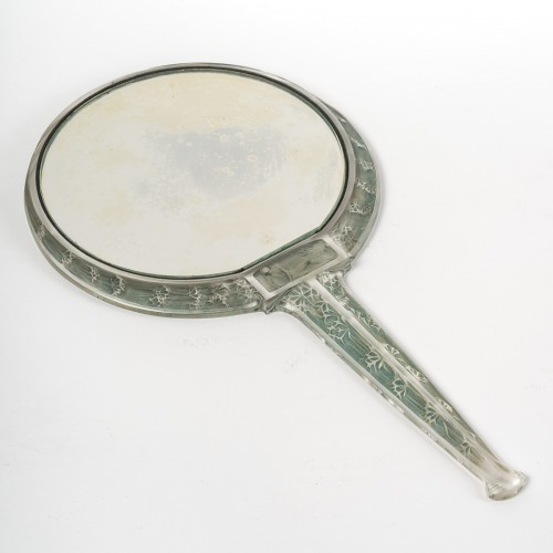 Antiquités - 1912 René Lalique Mirror Narcisse Patina and its Case