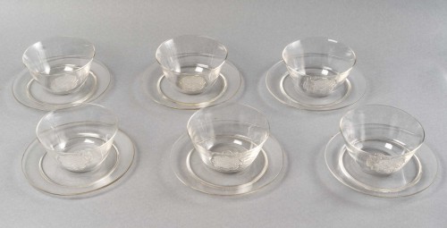 1933 René Lalique - Service Molsheim Bols Assiettes - 12 Pièces - Verrerie, Cristallerie Style Art Déco