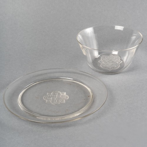 1933 René Lalique - Set Of Bowls And Plates Molsheim - 12 Piece - 