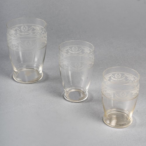 Baccarat - Tumblers glasses &quot;Swans&quot;  - 32 Pieces - Glass & Crystal Style 