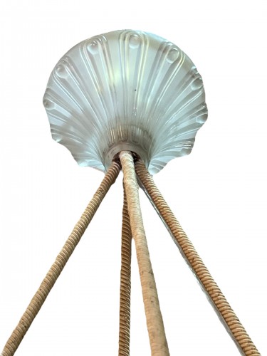 1924 René Lalique - Suspension Plafonnier Lustre Charmes - BG Arts