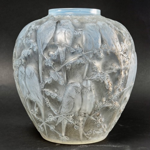 1919 René Lalique - Vase Perruches - Verrerie, Cristallerie Style Art Déco