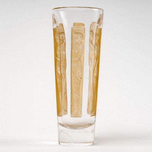 1911 René Lalique - Suite Of 4 Six Figurines Glasses Tumblers - Glass & Crystal Style Art Déco