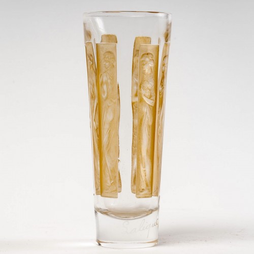 Glass & Crystal  - 1911 René Lalique - Suite Of 4 Six Figurines Glasses Tumblers