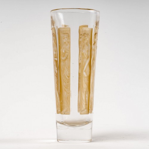 1911 René Lalique - Suite Of 4 Six Figurines Glasses Tumblers - 