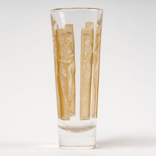 20th century - 1911 René Lalique - Suite Of 4 Six Figurines Glasses Tumblers